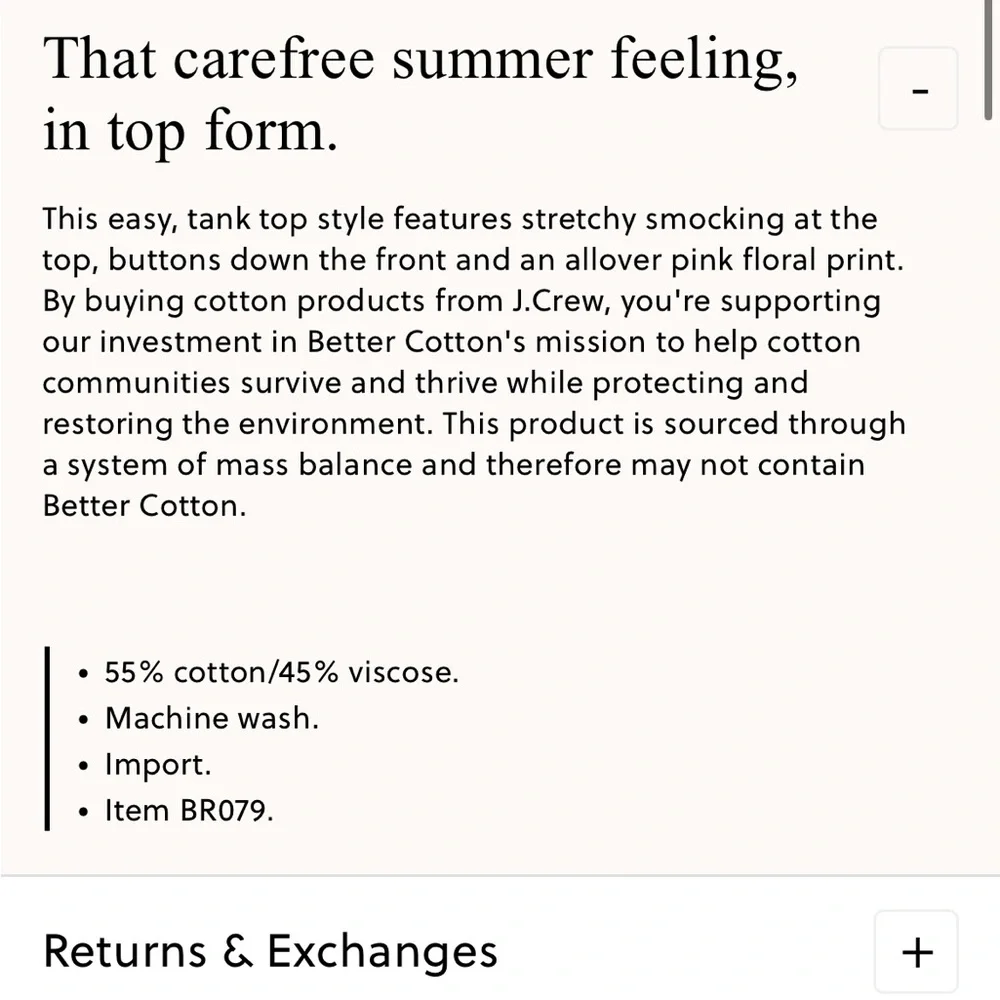 J.Crew Button Front Tank in Tiny Rosebud - Picture 2 of 7